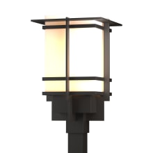 Tourou 19" Tall Post Light - Coastal Oil Rubbed Bronze Finish with Opal Glass Shade