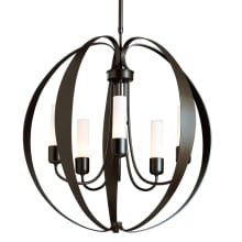 Pomme 5 Light 30" Wide Globe Outdoor Chandelier - Coastal Oil Rubbed Bronze Finish with Opal Glass Shades - Standard Height