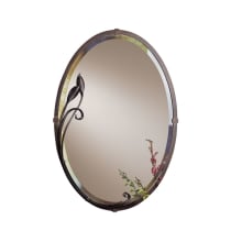 Forged Leaf 31-11/16" x 22-5/16" Oval Beveled Steel Accent Mirror