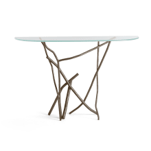 Brindille 52" Wide Glass Top Aluminum and Glass Table