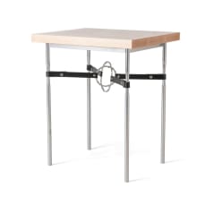 Equus 22" Wide Maple Wood Top Metal Accent Table