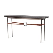 Equus 60" Wide Maple Wood Top Metal Console Table