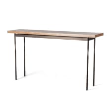 Senza 60" Wide Maple Wood Top Metal Console Table