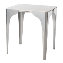Cove 18" Wide Marble and Steel Accent Table