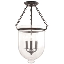 Hampton 3 Light 12" Wide Semi-Flush Ceiling Fixture