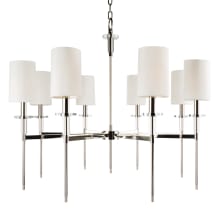 Hudson Valley Lighting Amherst Collection Lightingshowplace Eight Light Up Lighting Single Tier Chandelier With Cylinder Shaped Shades From The Amherst Collection