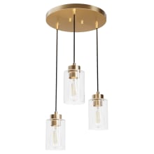 Hartland 3 Light 14" Wide Multi Light Pendant with Cylinder Shades