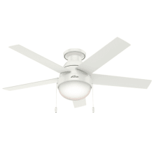 Anslee 46" 5 Blade Hugger Indoor Ceiling Fan with Reversible Blades and LED Light Kit