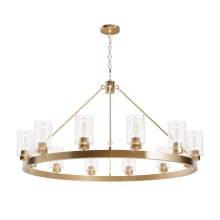 Hartland 12 Light 44" Wide Ring Chandelier with Cylinder Shades