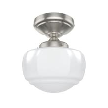 Saddle Creek 7" Wide Semi-Flush Ceiling Fixture with White Glass Shades