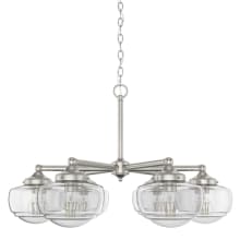 Saddle Creek 6 Light 30" Wide Chandelier with Clear Seeded Glass Shades