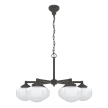 Saddle Creek 6 Light 30" Wide Chandelier with White Glass Shades