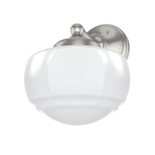Saddle Creek 10" Tall Wall Sconce with White Glass Shade