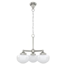 Saddle Creek 3 Light 21" Wide Chandelier with White Glass Shades