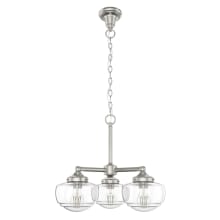 Saddle Creek 3 Light 21" Wide Chandelier with Clear Glass Shades