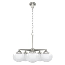 Saddle Creek 5 Light 24" Wide Chandelier with White Glass Shades