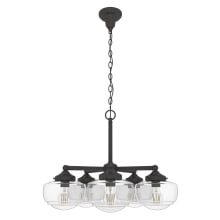 Saddle Creek 5 Light 24" Wide Chandelier with Clear Glass Shades