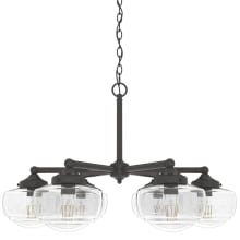 Saddle Creek 6 Light 30" Wide Chandelier with Clear Seeded Glass Shades