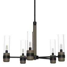 River Mill 5 Light 24" Wide Chandelier with Clear Seeded Glass Shades