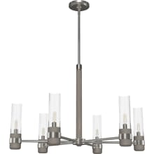 River Mill 6 Light 30" Wide Chandelier with Clear Seeded Glass Shades