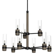 River Mill 9 Light 30" Wide Chandelier with Clear Seeded Glass Shades