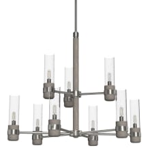 River Mill 9 Light 30" Wide Chandelier with Clear Seeded Glass Shades