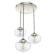 Saddle Creek 3 Light 18" Wide Multi Light Pendant with Clear Glass Shades