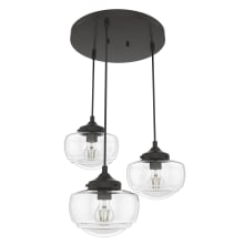 Saddle Creek 3 Light 18" Wide Multi Light Pendant with Clear Glass Shades