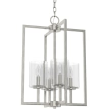 Kerrison 4 Light 15" Wide Pillar Candle Multi Light Pendant with Clear Seeded Glass Shade