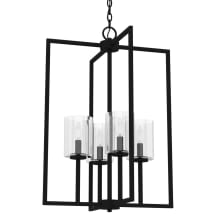Kerrison 4 Light 19" Wide Pillar Candle Multi Light Pendant with Clear Seeded Glass Shade