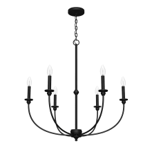 Southcrest 6 Light 30" Wide Taper Candle Style Chandelier