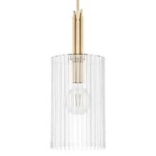 Gatz 10" Wide Pendant with Ribbed Glass Shade
