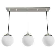 Hepburn 3 Light 8" Wide Linear Pendant with Globe Shades