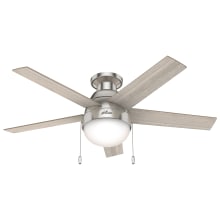 Anslee 46" 5 Blade Hugger Indoor Ceiling Fan with Reversible Blades and LED Light Kit