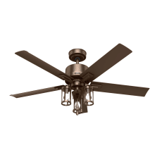 Lawndale 52" 5 Blade Indoor / Outdoor LED Ceiling Fan with Clear Glass Shades
