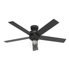 Xidane 52" 5 Blade Indoor LED Ceiling Fan with Clear Glass Shade