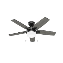 Anisten 44" 5 Blade Indoor LED Ceiling Fan with Frosted Glass Shade