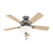 Swanson 44" 5 Blade Indoor LED Ceiling Fan with Marble Glass Shade