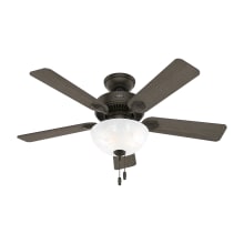 Swanson 44" 5 Blade Indoor LED Ceiling Fan with Marble Glass Shade