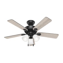 Swanson 44" 5 Blade 3 Light Indoor LED Ceiling Fan with Frosted Glass Shades