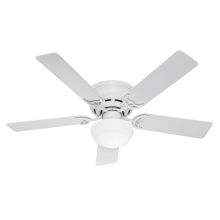 52" Flush Mount Indoor Ceiling Fan - 5 Reversible Blades and LED Light Kit Included