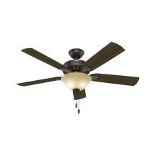 52" Ceiling Fan - 5 Minute Fan with 5 Reversible Blades and Light Kit Included