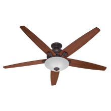 70" Indoor Ceiling Fan - 5 Reversible Blades and LED Light Kit Included