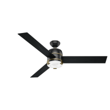 Bureau 60" 3 Blade Indoor DC Ceiling Fan with Blades, Remote Control, and LED Light Kit
