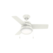 Aker 36" 3 Blade Indoor Ceiling Fan - Blades and LED Light Kit Included