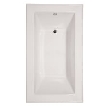 Angel 72" Drop In Acrylic Soaking Tub with Reversible Drain, Drain Assembly, and Overflow