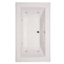 Angel 66" Drop In Acrylic Air / Whirlpool Tub with Center Drain, Drain Assembly, and Overflow