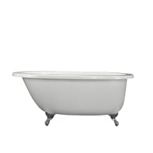 Annette 65" Free Standing Hydroluxe SS Soaking Tub with Center Drain, Drain Assembly, and Overflow