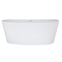 Biscayne 64" Free Standing Hydroluxe SS Air Tub with Center Drain, Drain Assembly, and Overflow