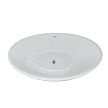 Carli 66" Drop In Acrylic Air Tub with Center Drain, Drain Assembly, and Overflow